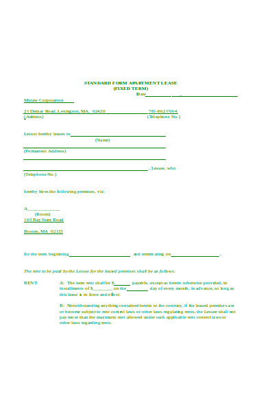 apartment lease form