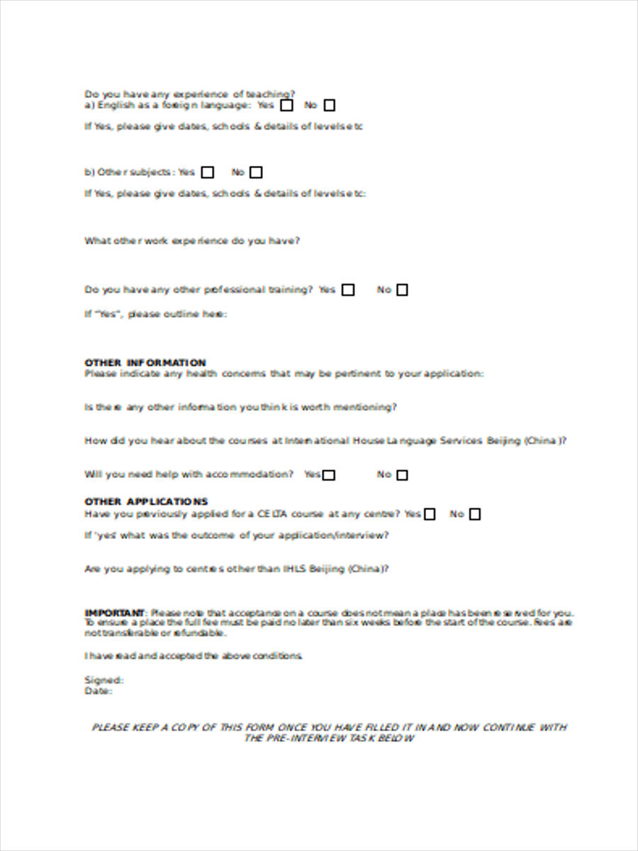 application form for pre interview2