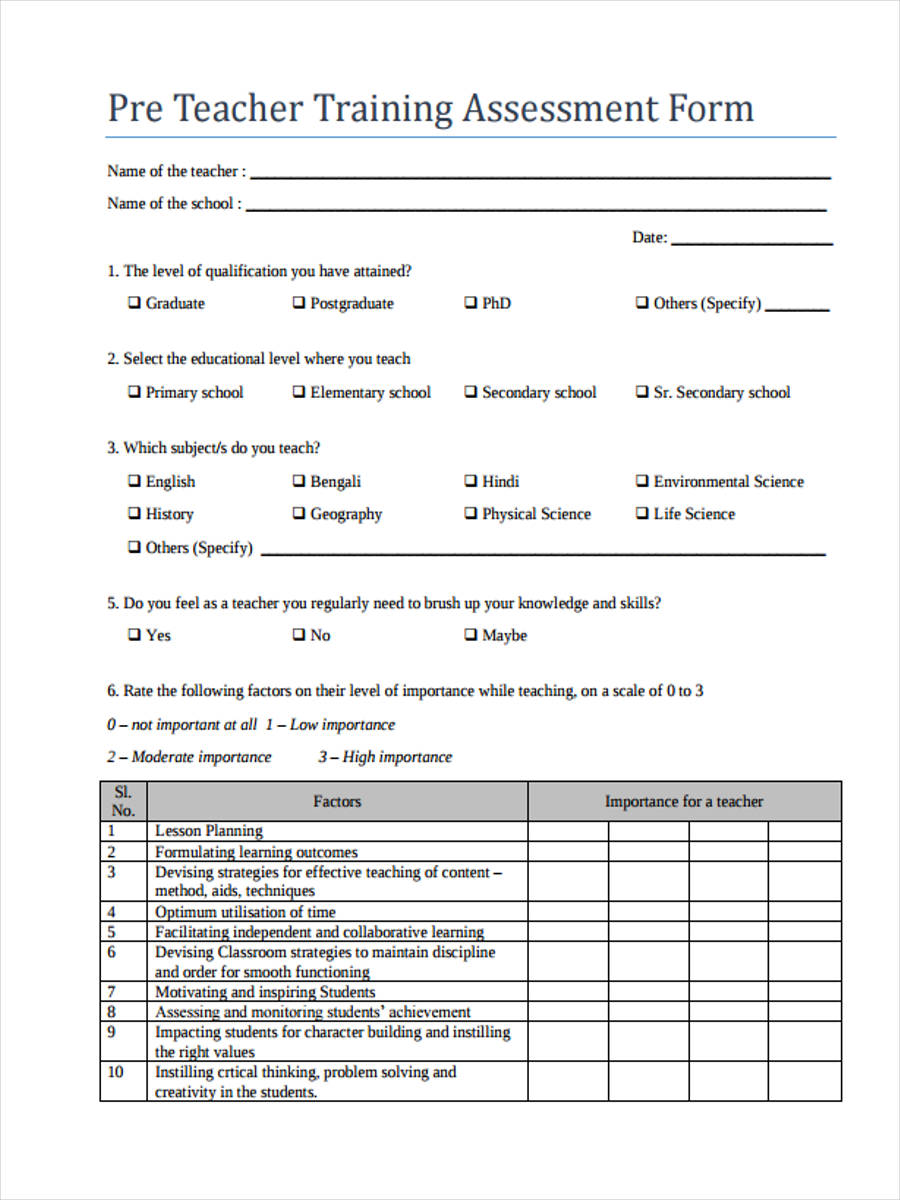 FREE 23+ Pre Training Assessment Forms in PDF For Training Evaluation Report Template