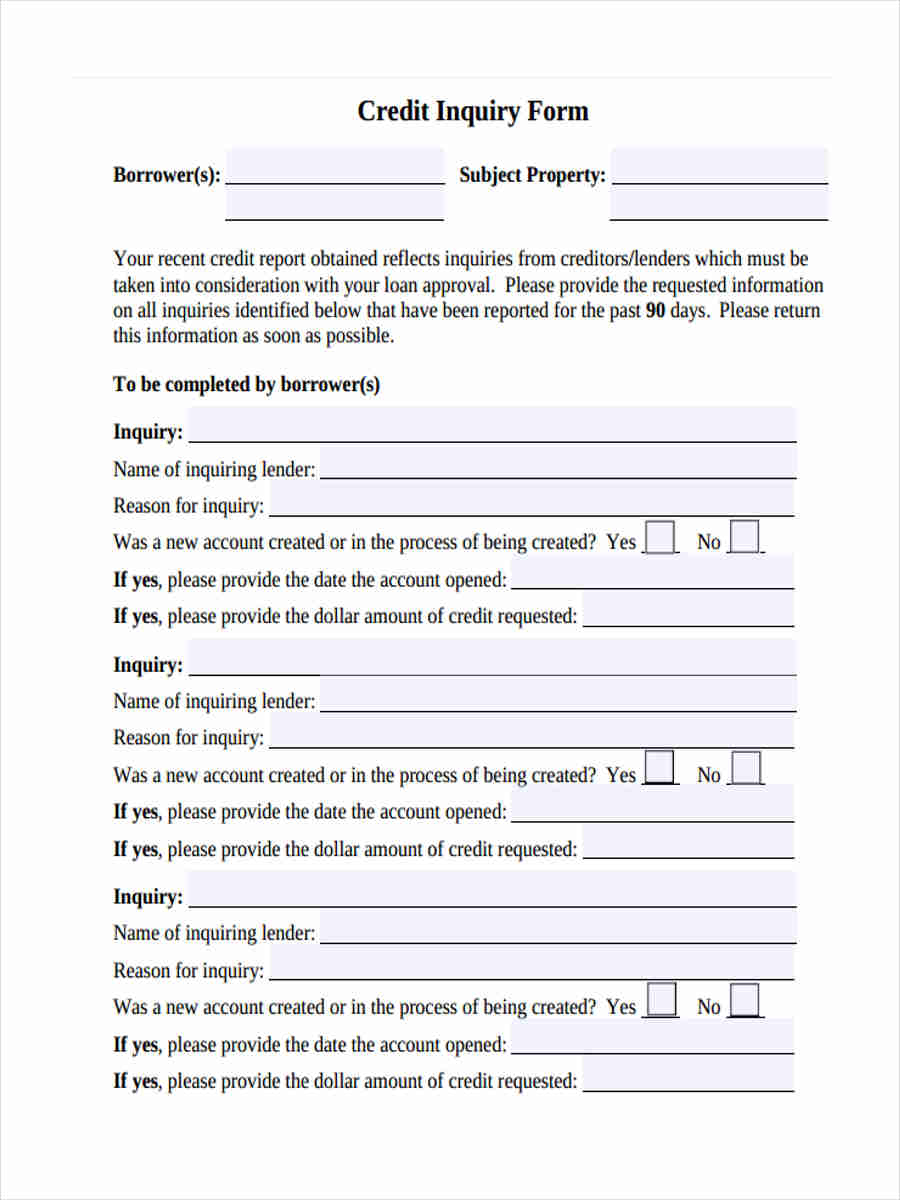 credit-inquiry-form-template-database