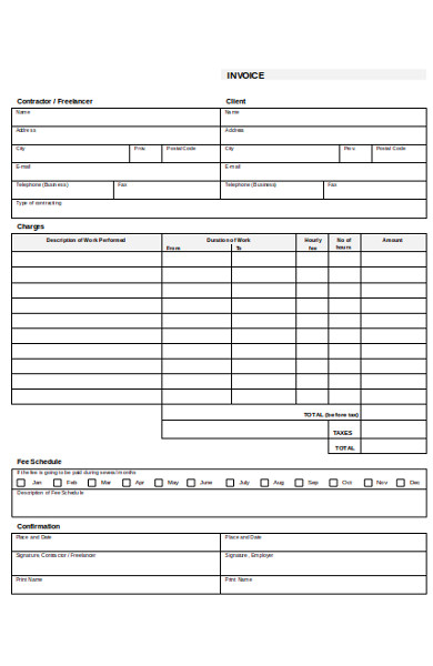 basic contractor invoice form