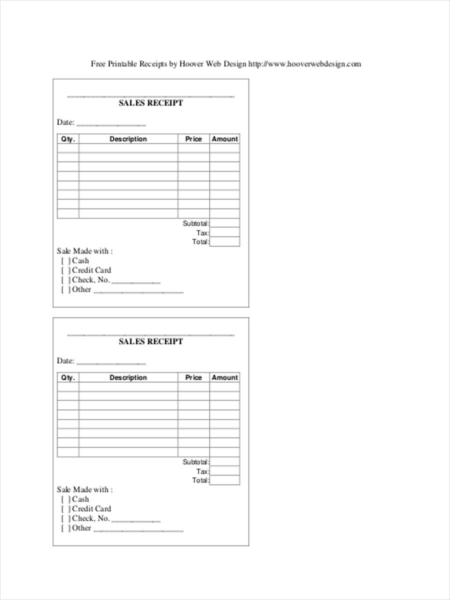 free 18 blank receipt forms in pdf