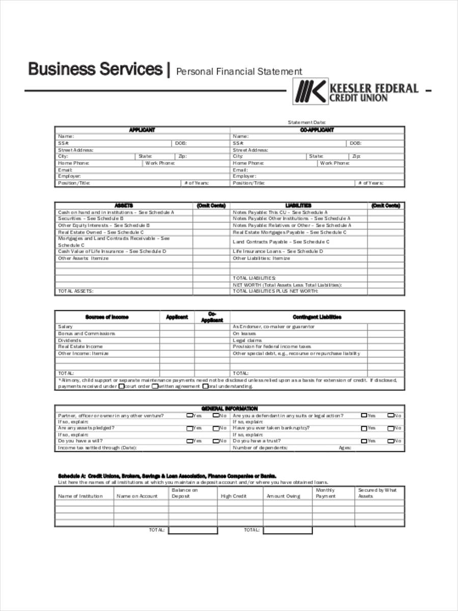 Example Financial Services Statement FREE 21+ Financial Statement Form Samples, PDF, MS Word, Google Docs, Excel