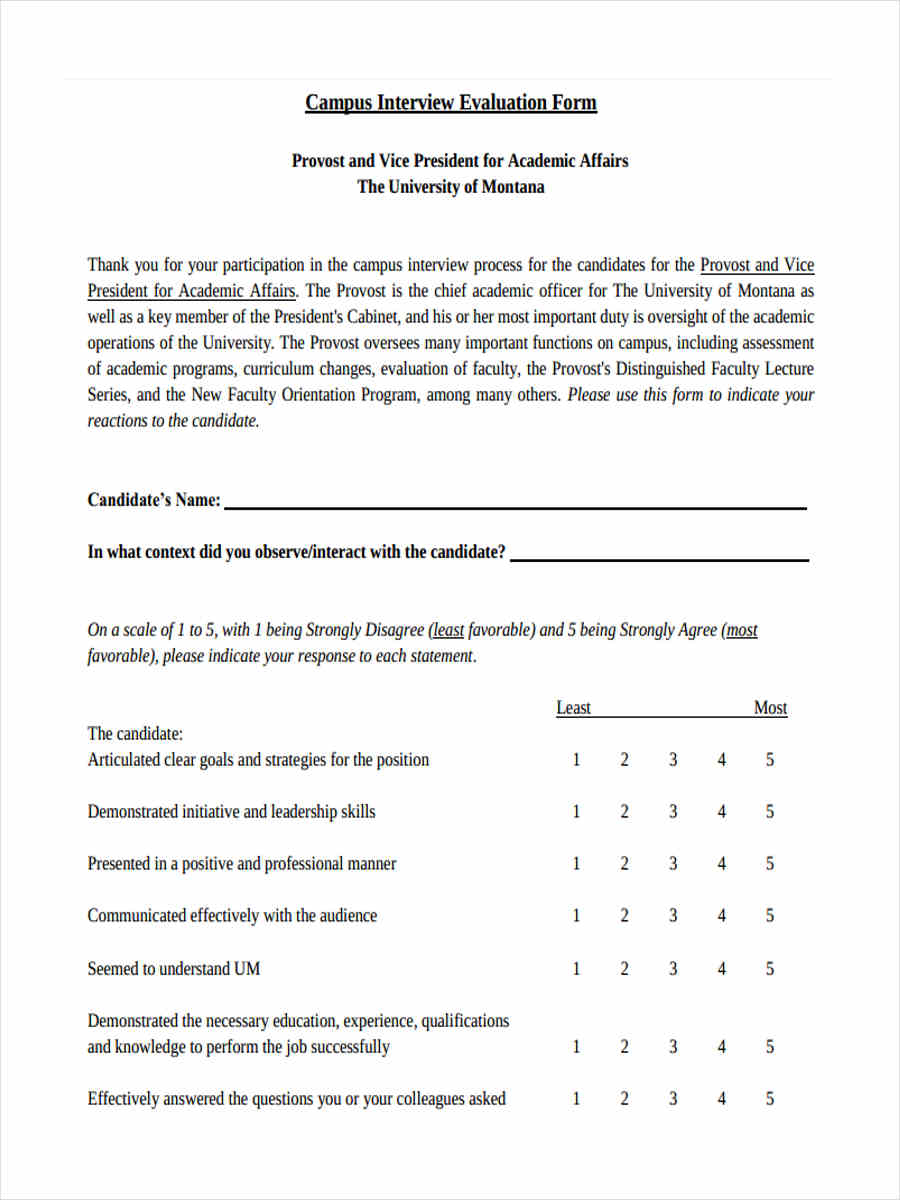 FREE 17+ Interview Feedback Forms in PDF