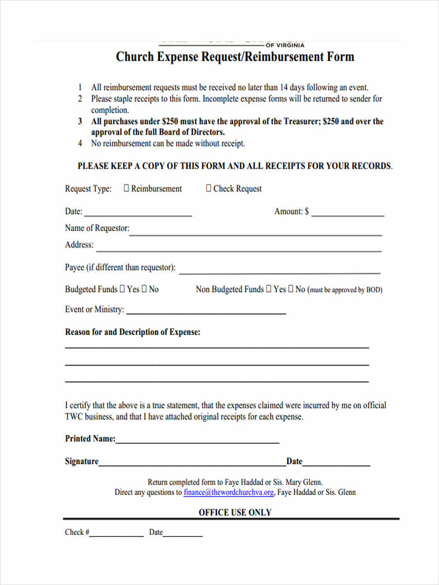 church expense request form1