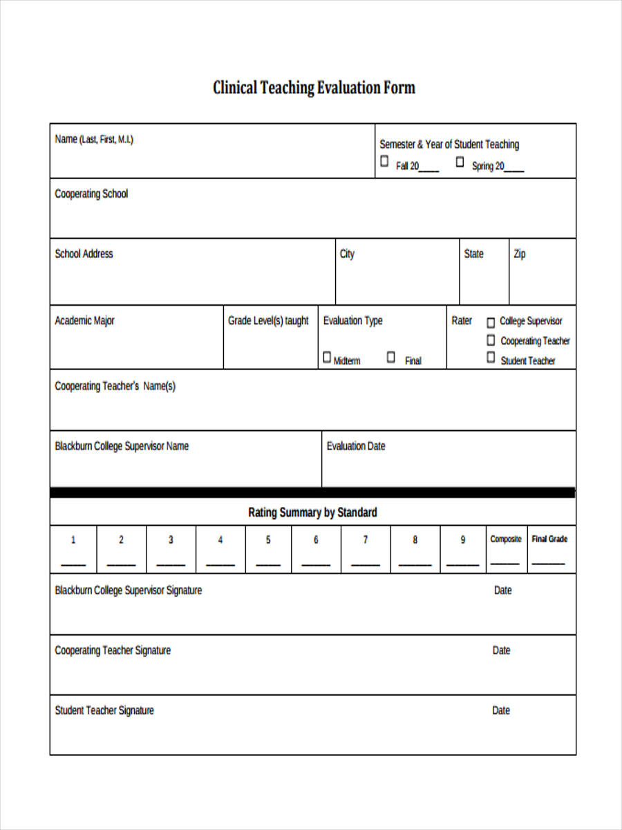 clinical teacher assessment