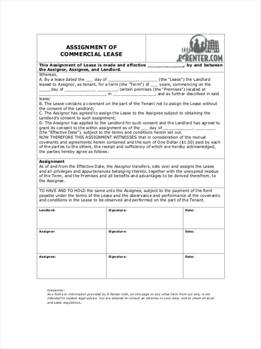 commercial assignment of lease form1