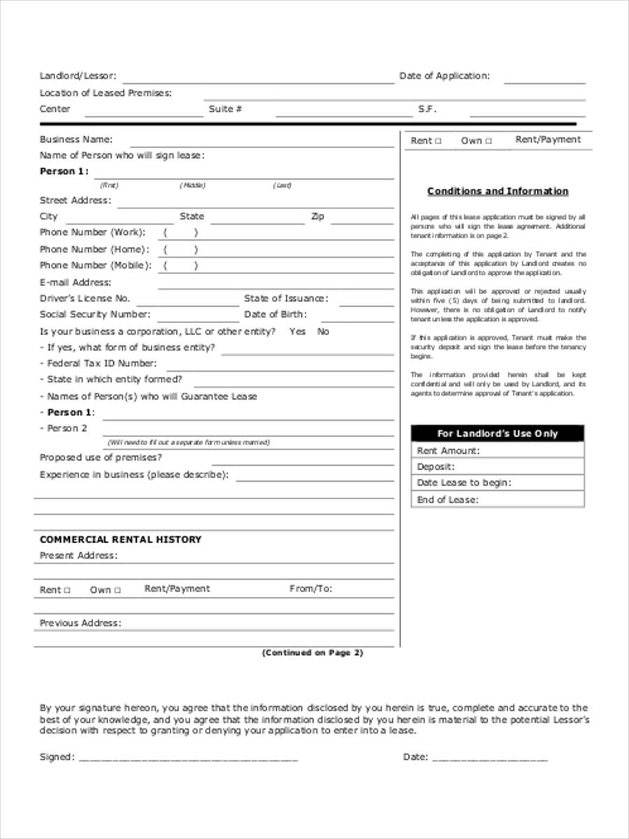 commercial leasing application