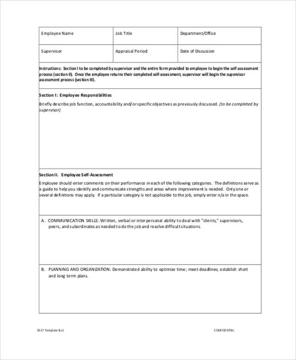 confidential performance appraisal1