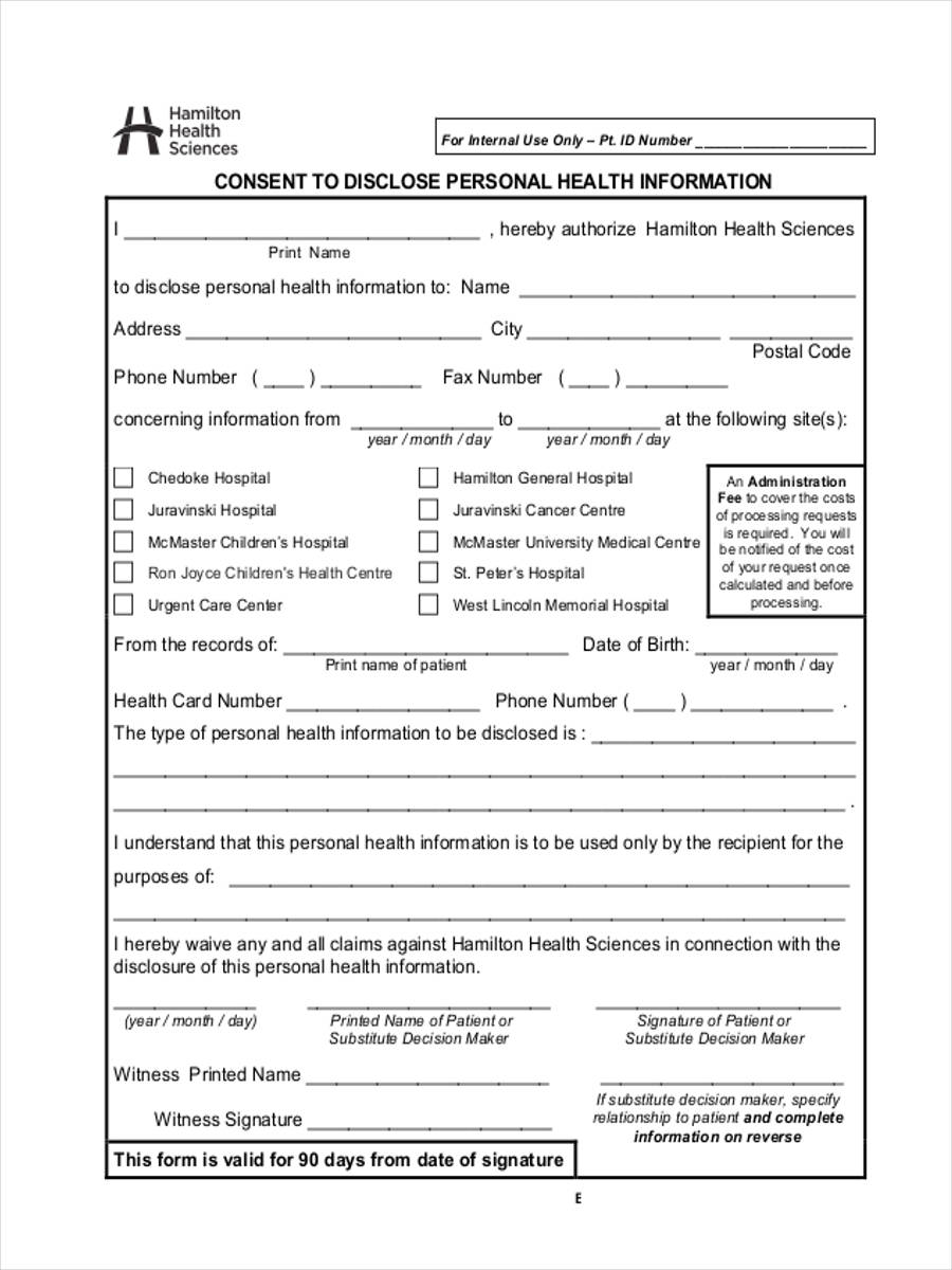 Free 8 Personal Health Forms In Pdf 5628