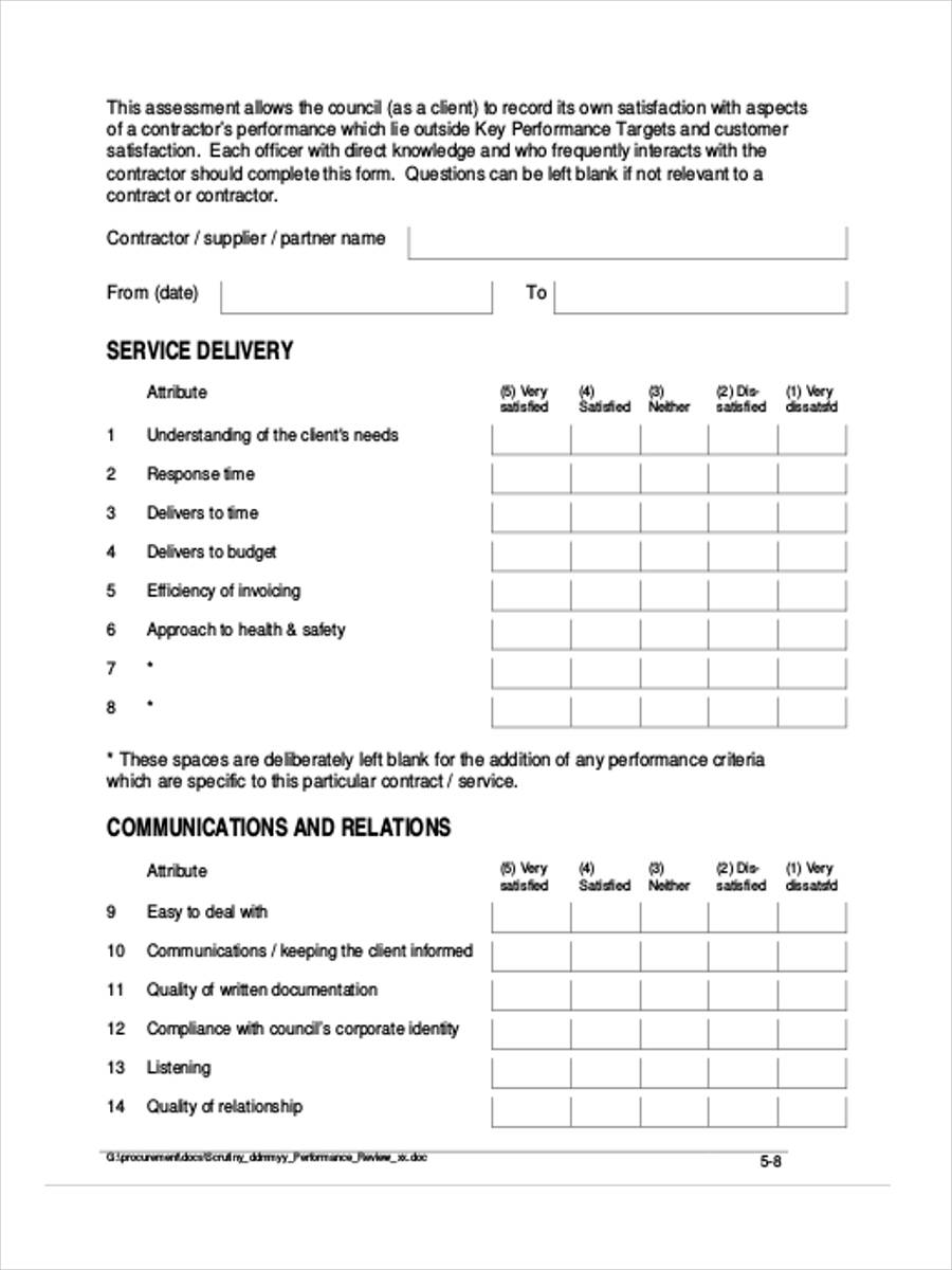 FREE 30+ Performance Review Form Samples, PDF, MS Word, Google Docs