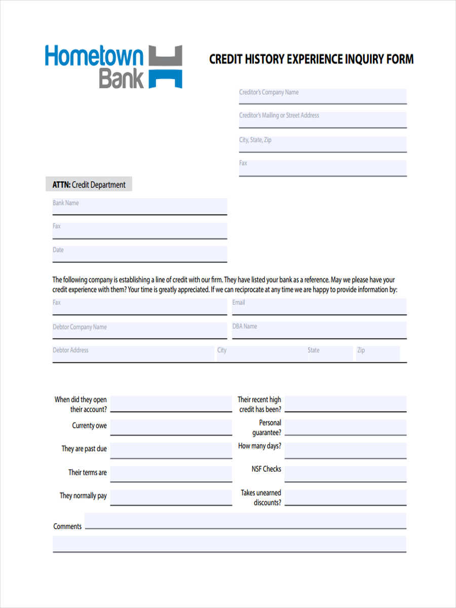 FREE 21+ Sample Credit Inquiry Forms in MS Word  PDF With Regard To Enquiry Form Template Word
