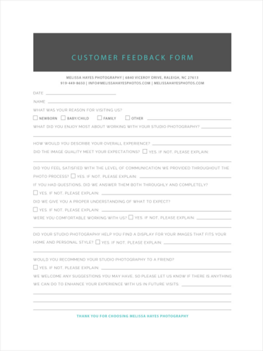 customer photography feedback