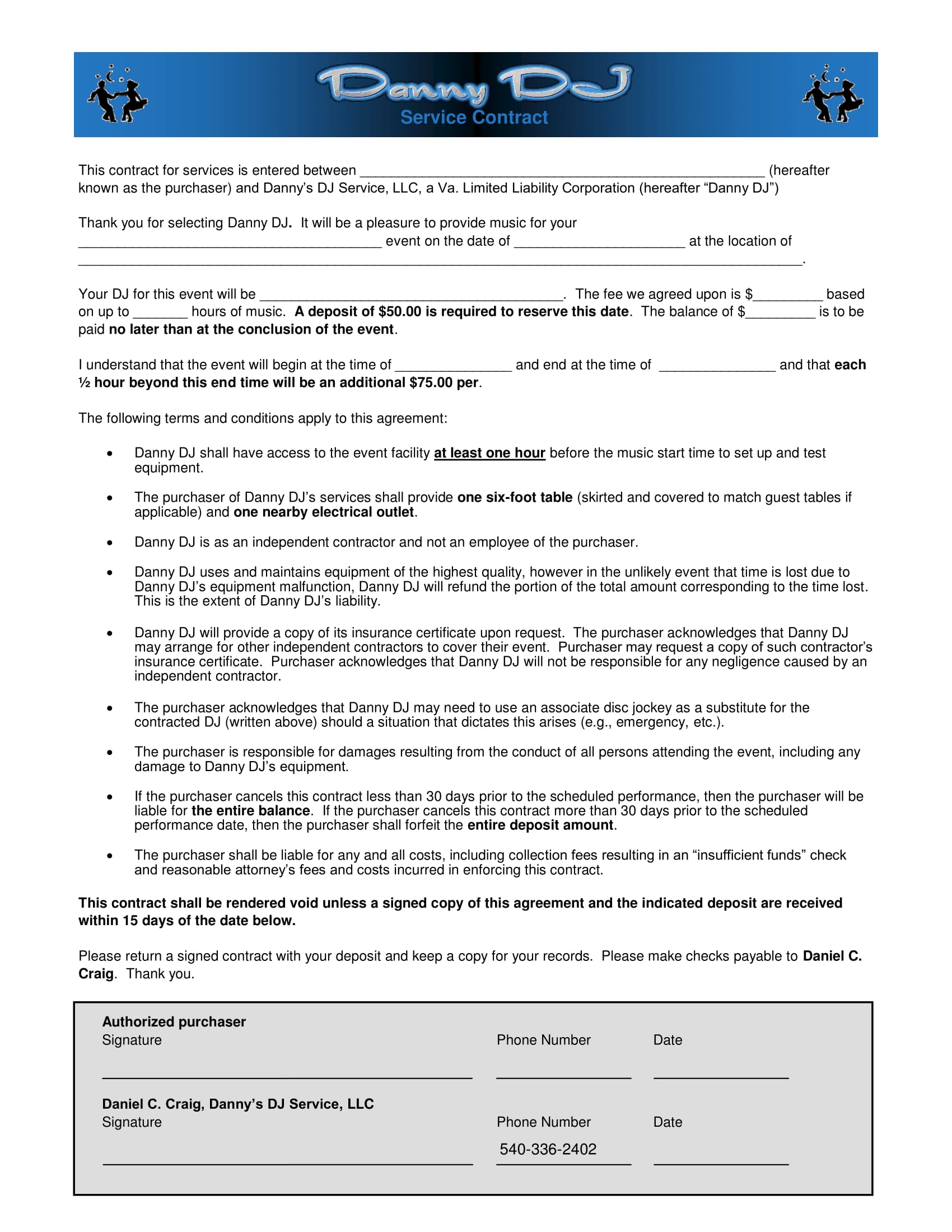 Music Equipment Rental Agreement Template