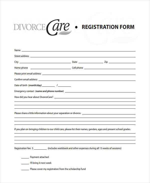 FREE 9+ Divorce Application Form Samples, PDF, MS Word, Google Docs