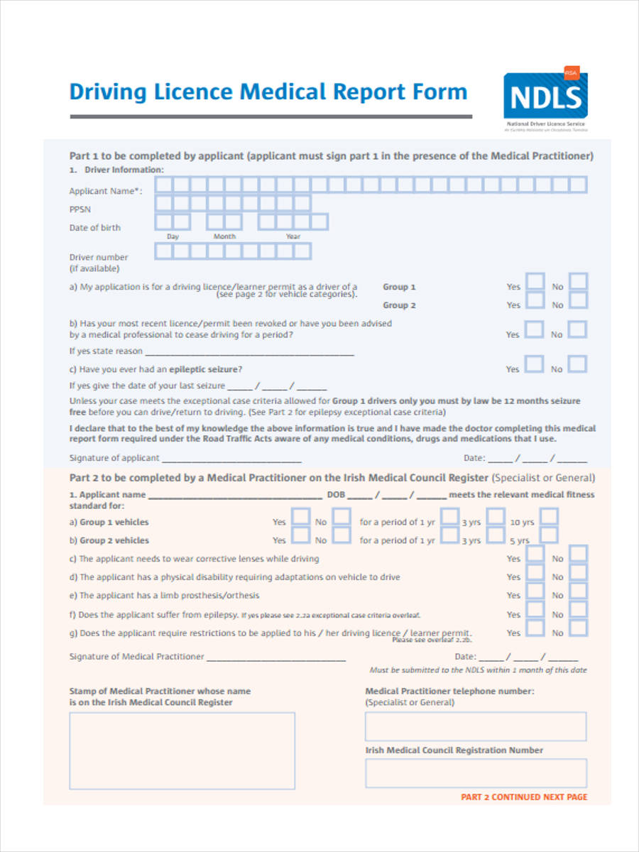 FREE 7+ Medical Report Forms in PDF Ms Word