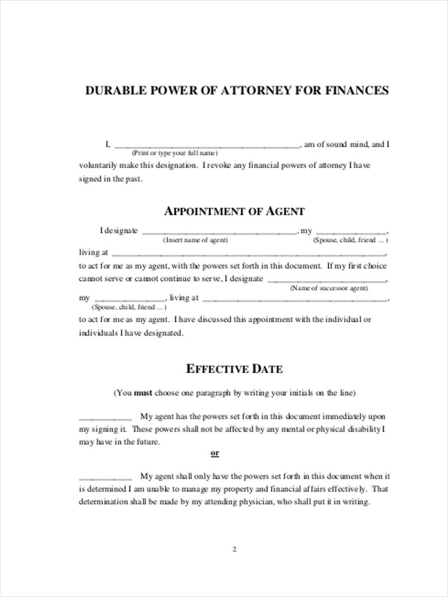 Printable Financial Power Of Attorney Form 6500