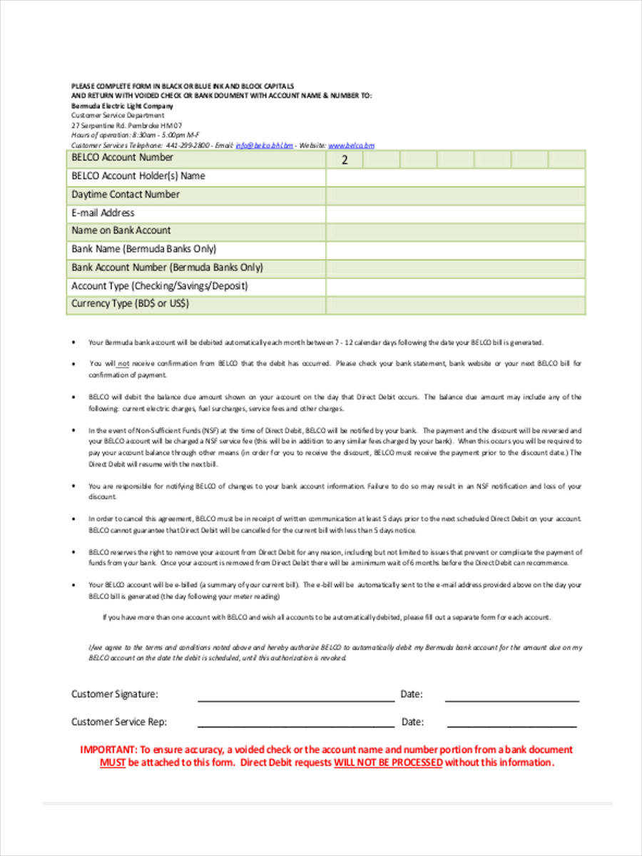 FREE 22+ Sample Debit Order Forms in PDF  Ms Word Within direct debit agreement template