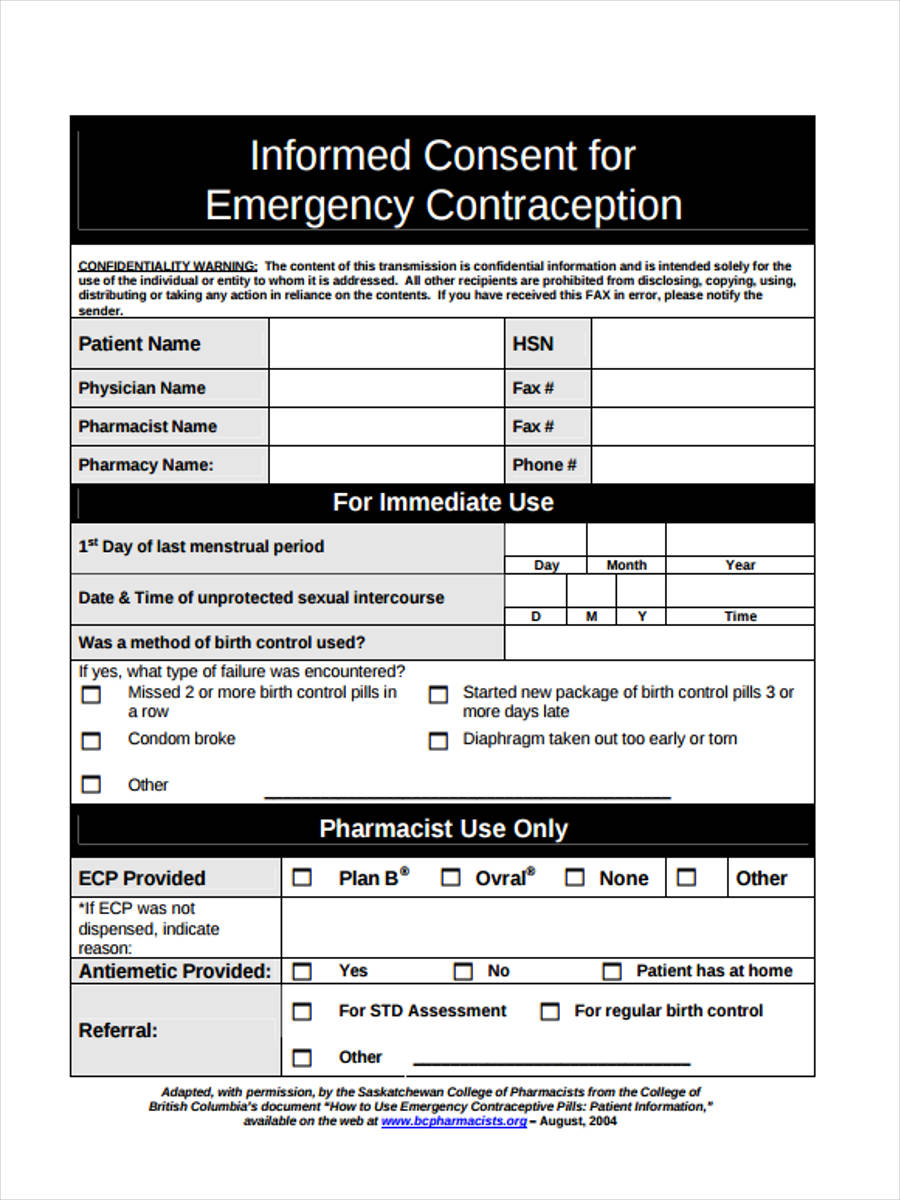emergency contraception consent