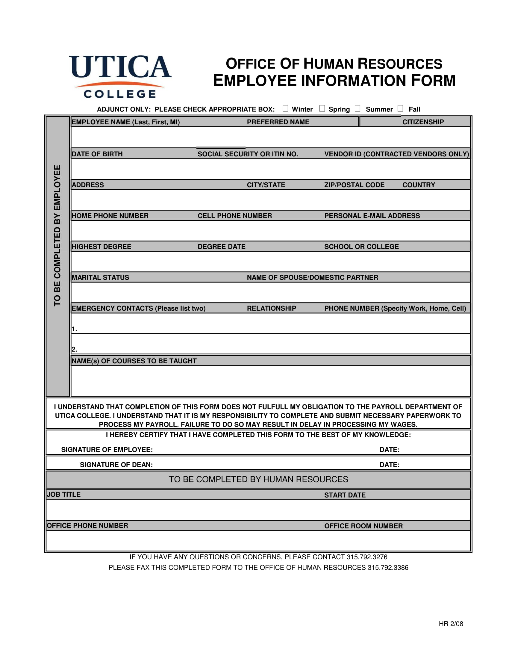 employee information form 1