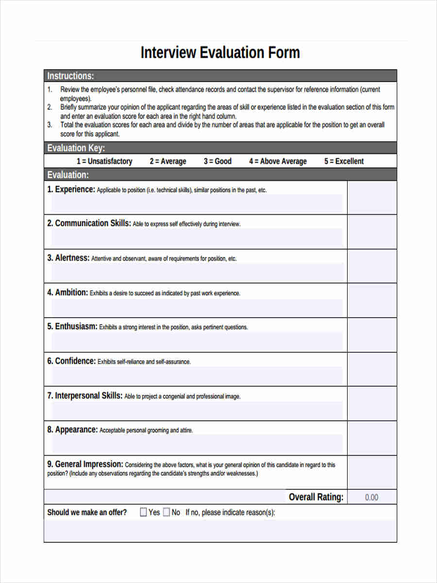 FREE 17+ Interview Feedback Forms in PDF