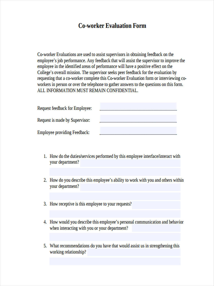 employee peer review form