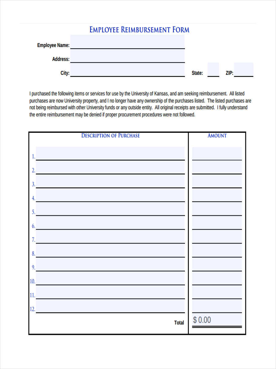 FREE 9 Reimbursement Request Forms In PDF Excel Ms Word