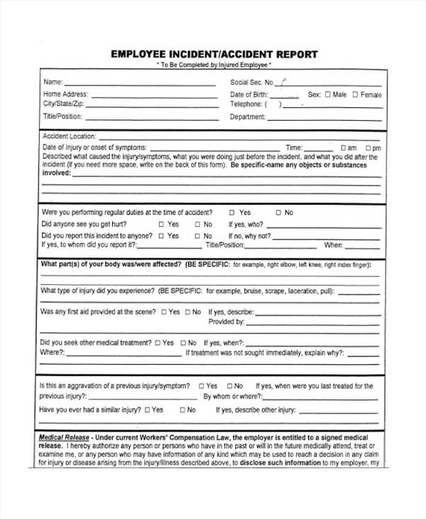 FREE 32+ Accident Report Form Samples, PDF, MS Word, Google Docs