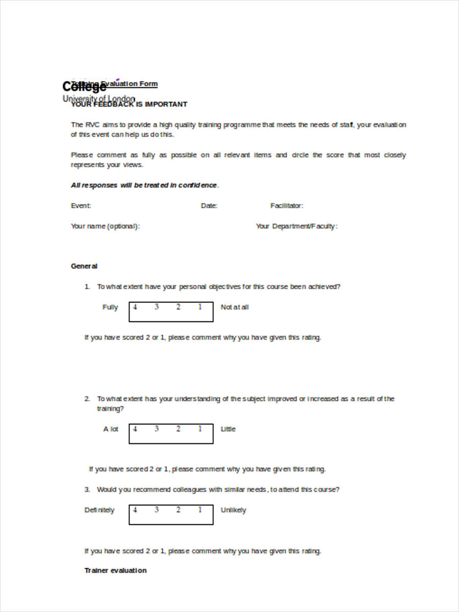 FREE 5+ Employee Training Assessment Forms in MS Word | PDF