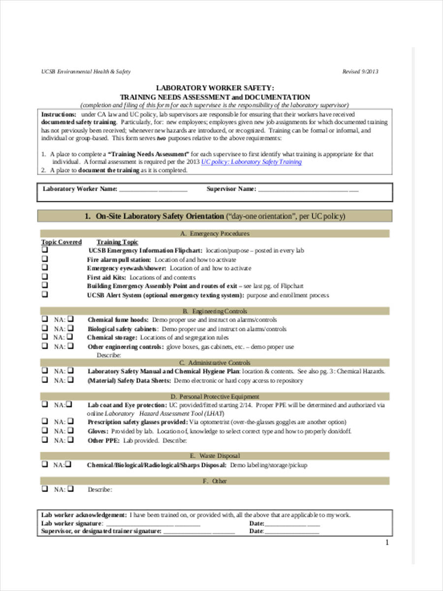 Training Needs Analysis Template from images.sampleforms.com