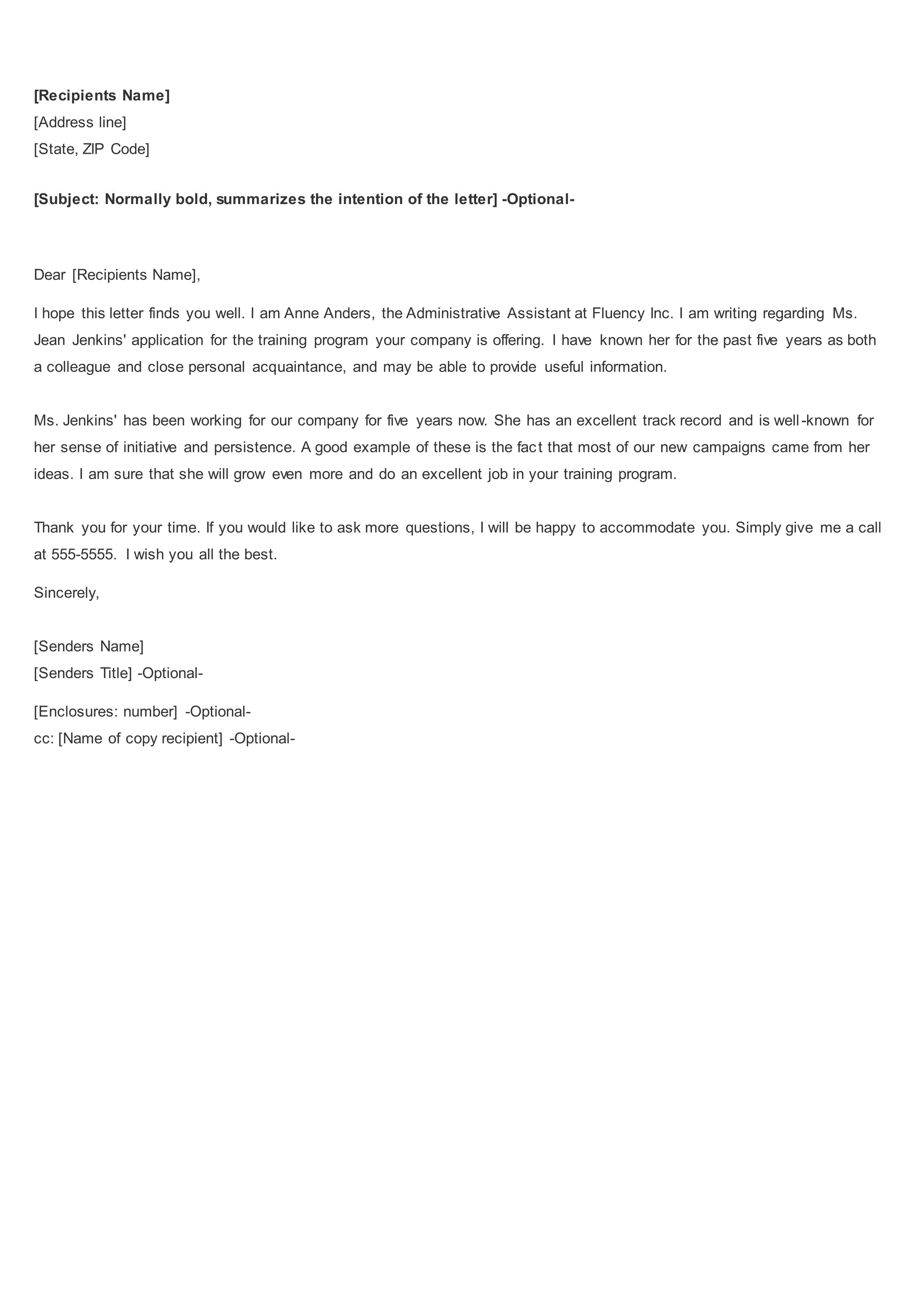 FREE 9 Functional Job Letters Recommendation Letter Letter Of 