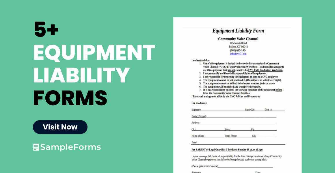 equipment liability form
