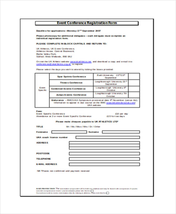 event conference registration form1