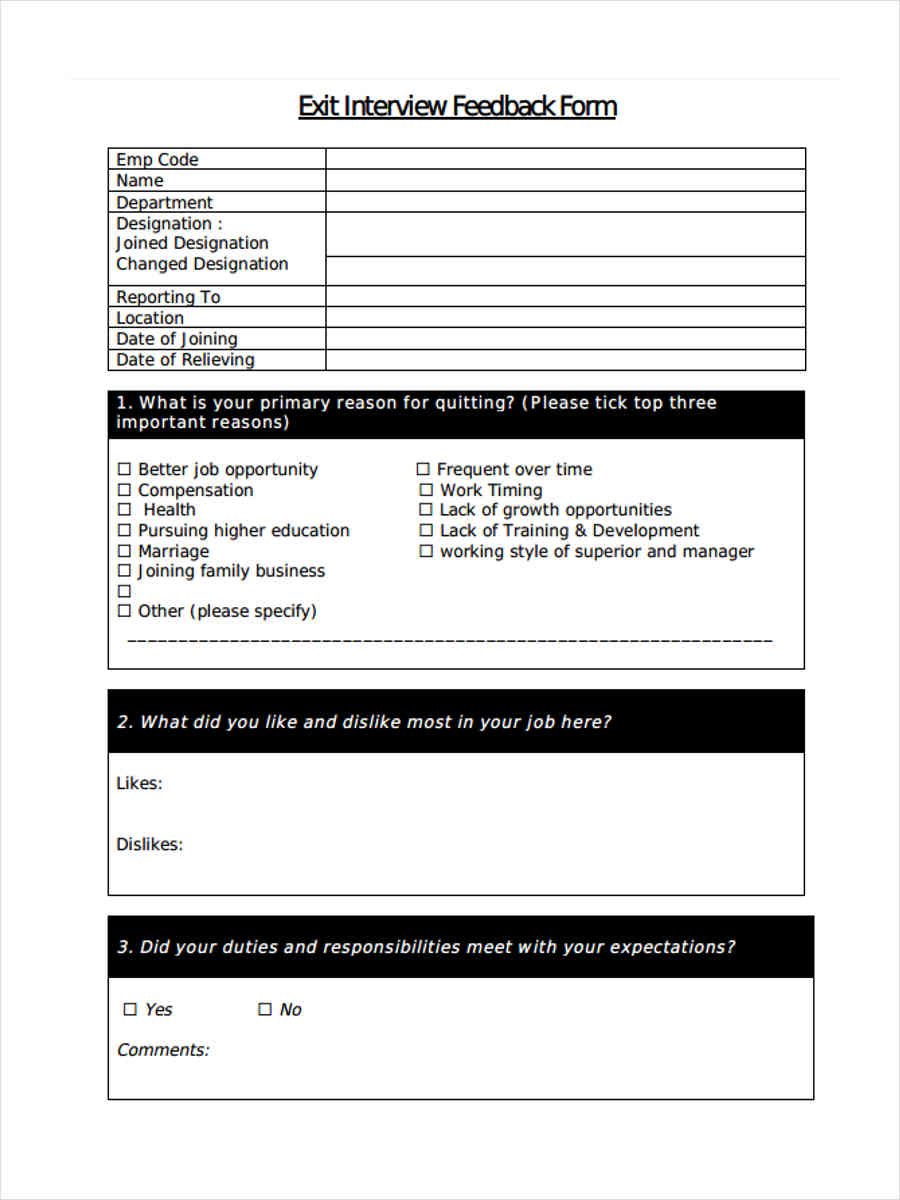 FREE 17+ Interview Feedback Forms in PDF