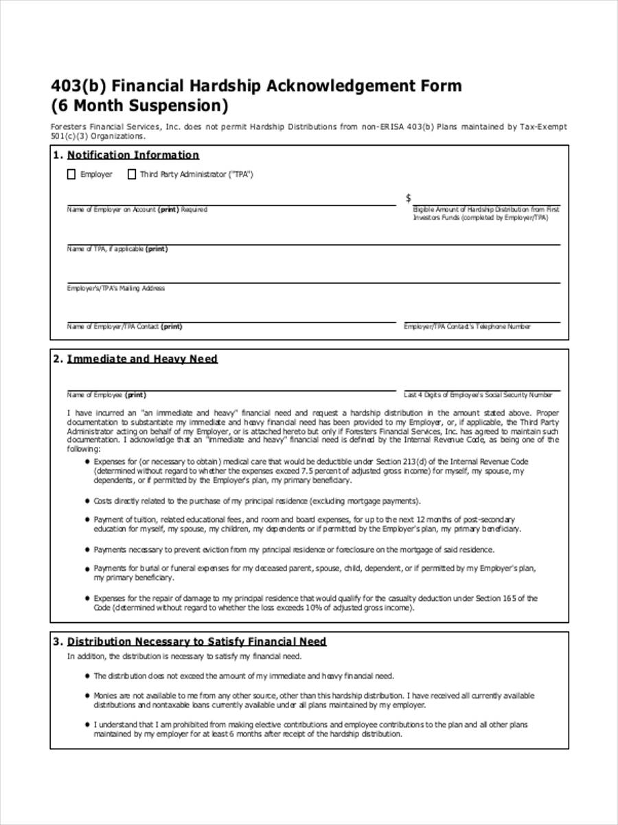 FREE 7+ Financial Hardship Forms in PDF Ms Word