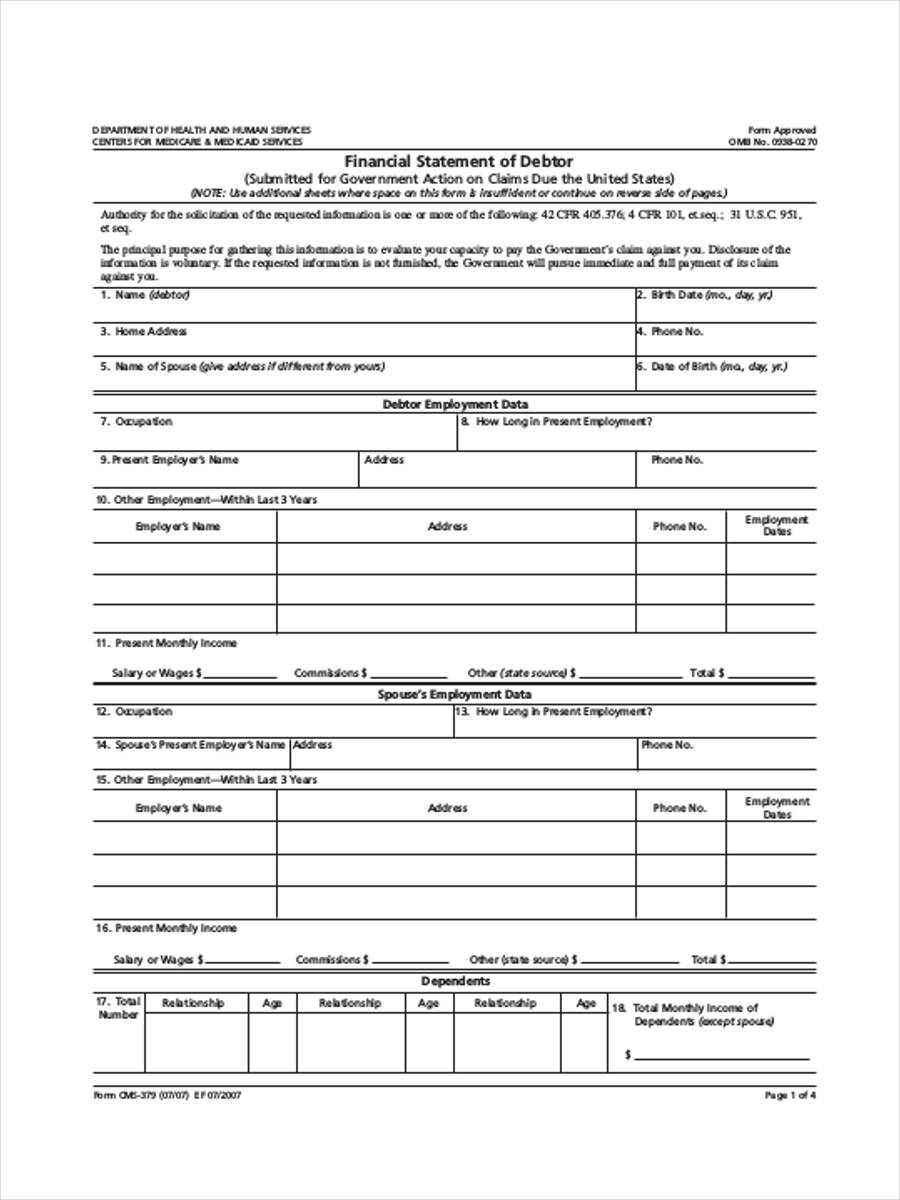FREE 21+ Financial Statement Form Samples, PDF, MS Word, Google Docs, Excel