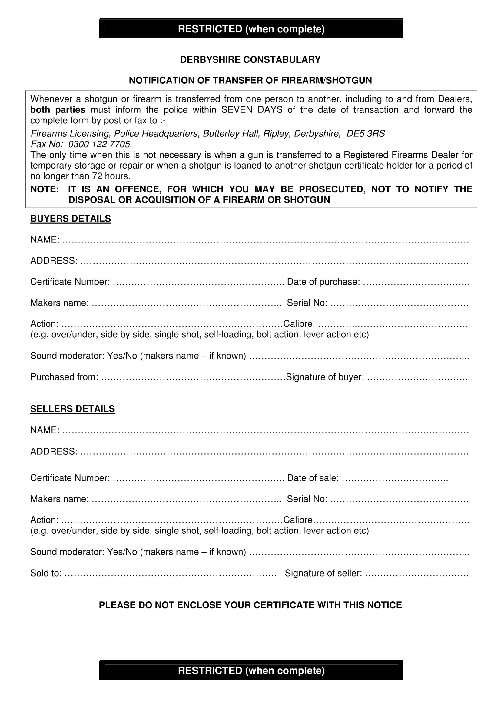 FREE 5+ Transfer Forms for Gun Owners in PDF