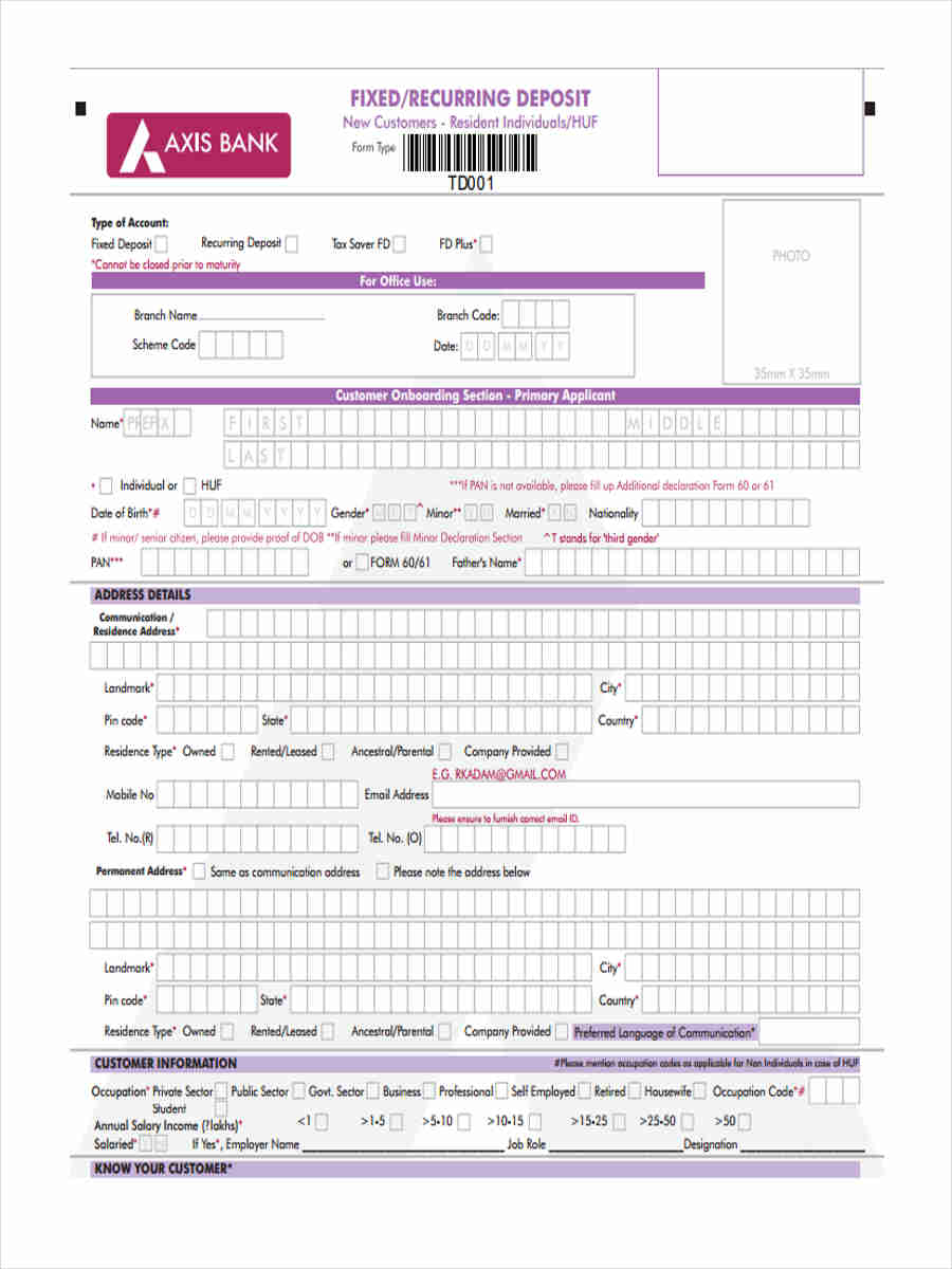 Axis Bank Fixed Deposit Rates 1829