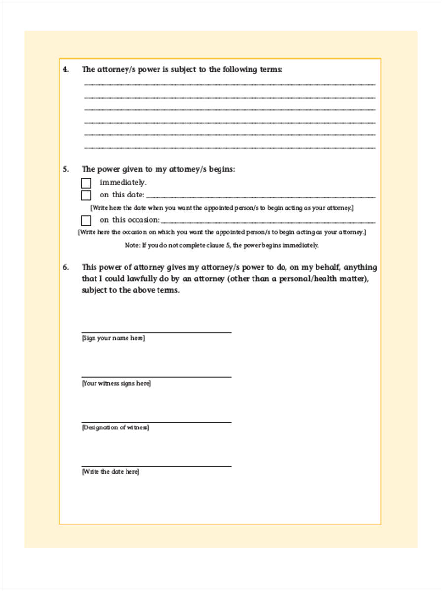 FREE 6 Financial Power Of Attorney Forms In PDF