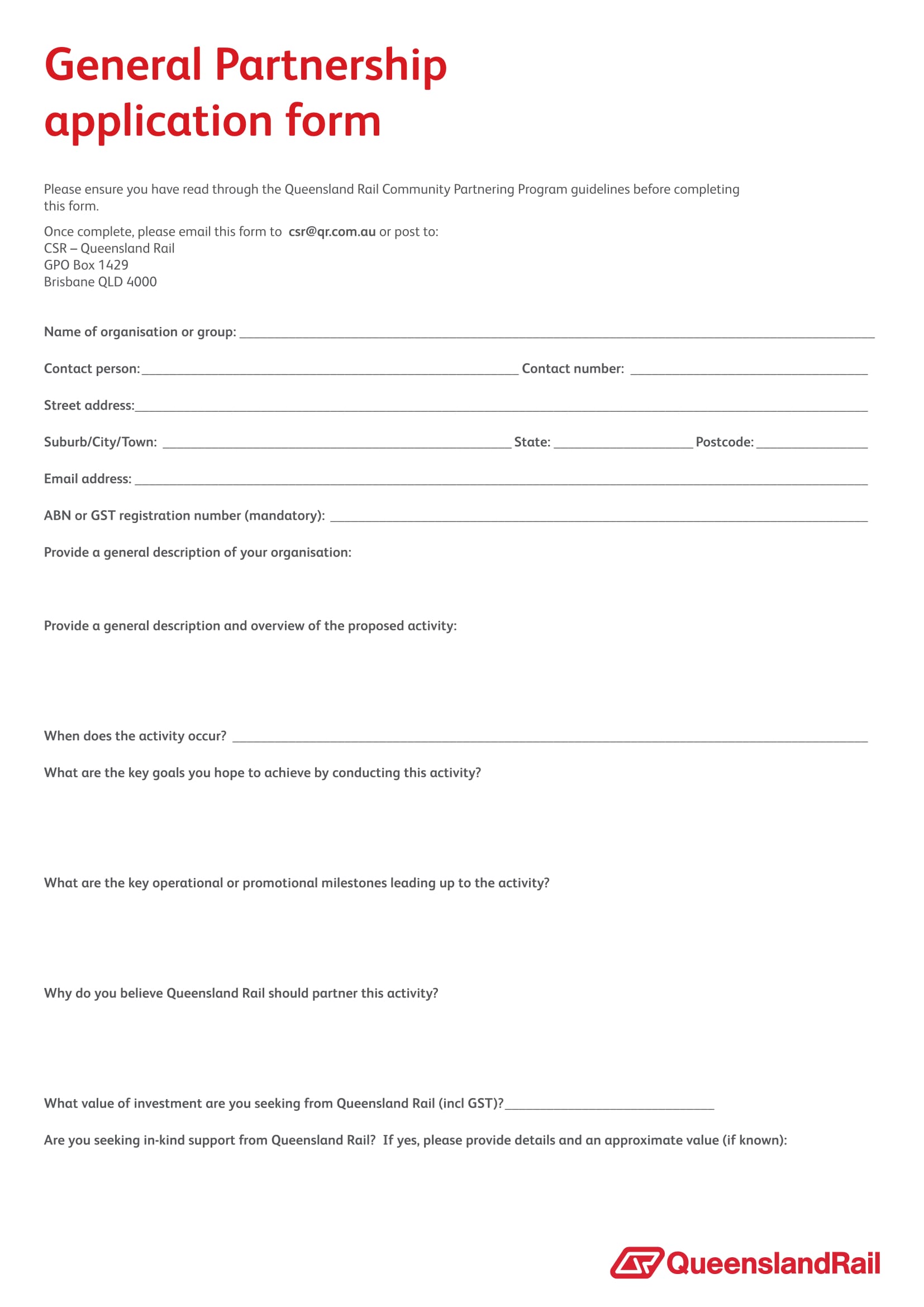 general partnership application form 1