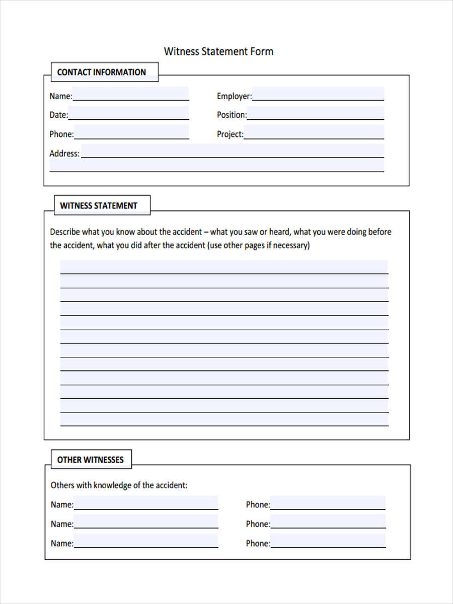 FREE 18 Witness Statement Forms In PDF Ms Word