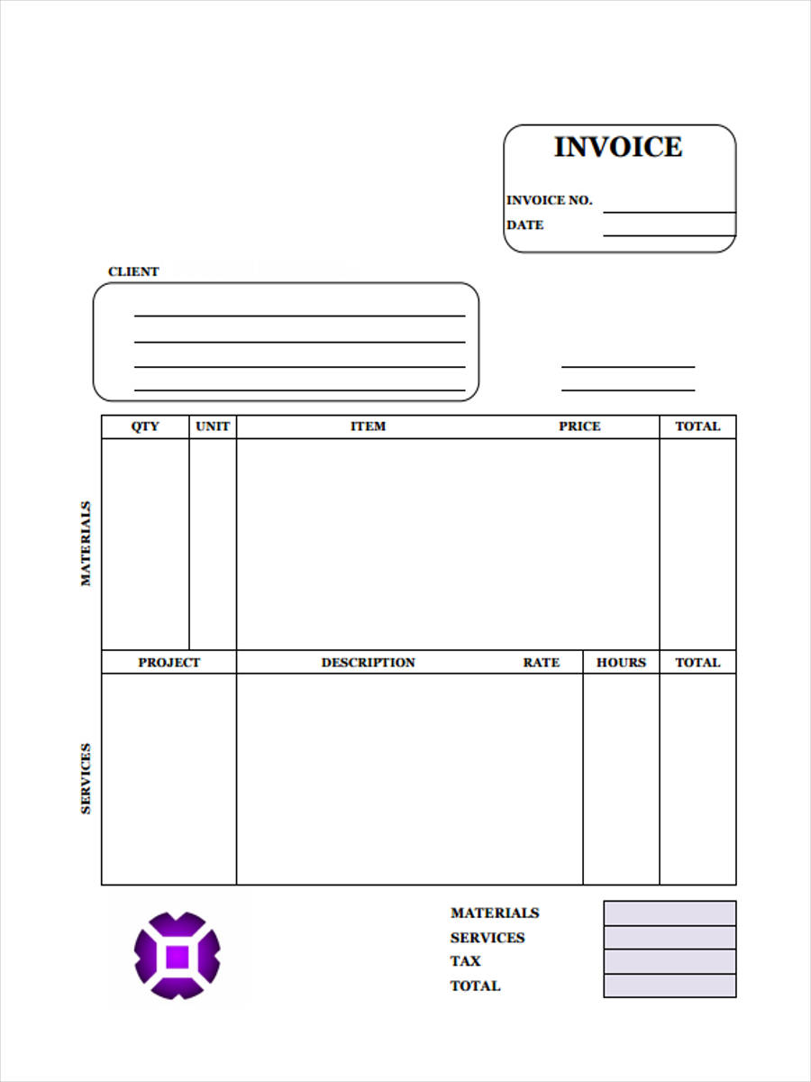 graphic design customer invoice