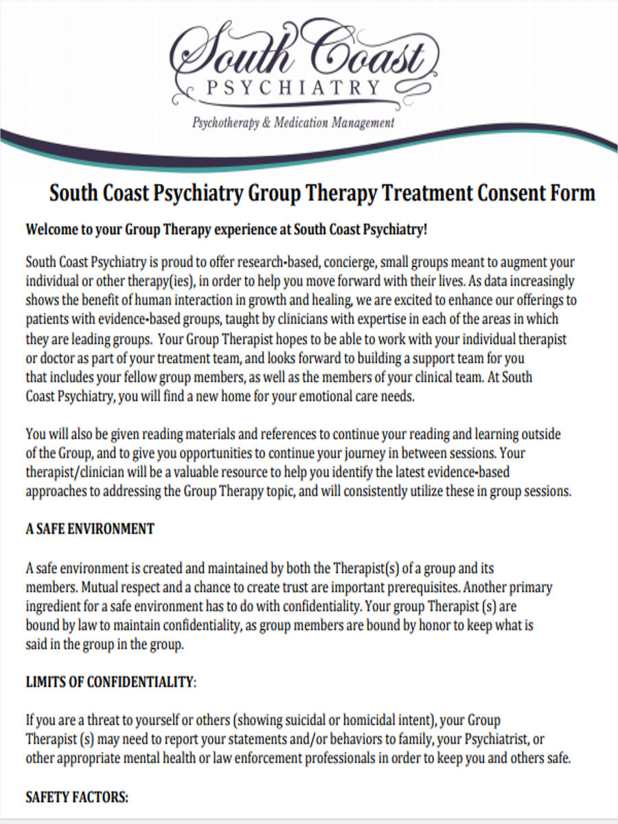 Free 7 Therapy Consent Forms In Pdf