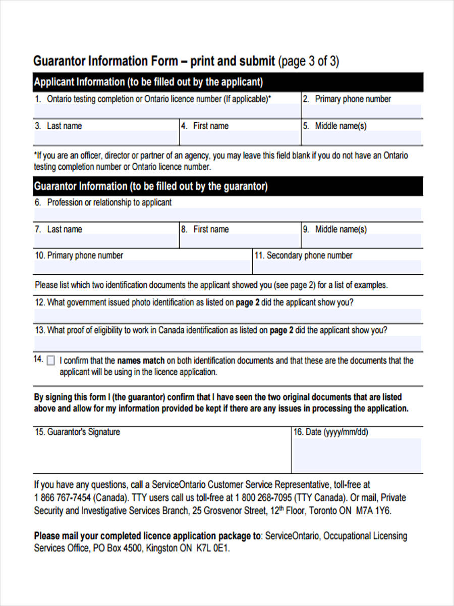 FREE 13 Guarantor Agreement Form Samples PDF MS Word Google Docs