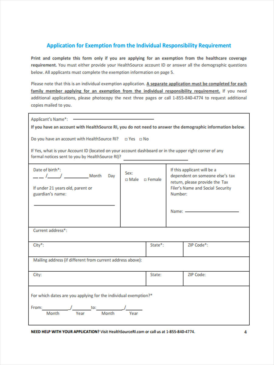 Tax Exempt Form Health Insurance / FREE 9+ Employee Health