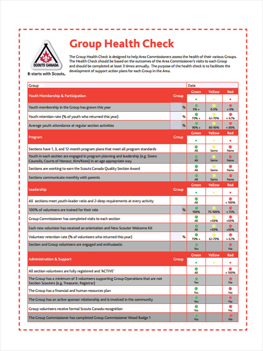 form reference scouts Free Health Format Form Example Samples Sample, Check  8