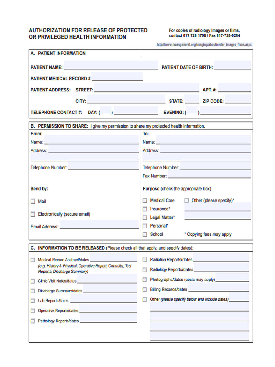 Free Printable Medical Records Form Printable Templates