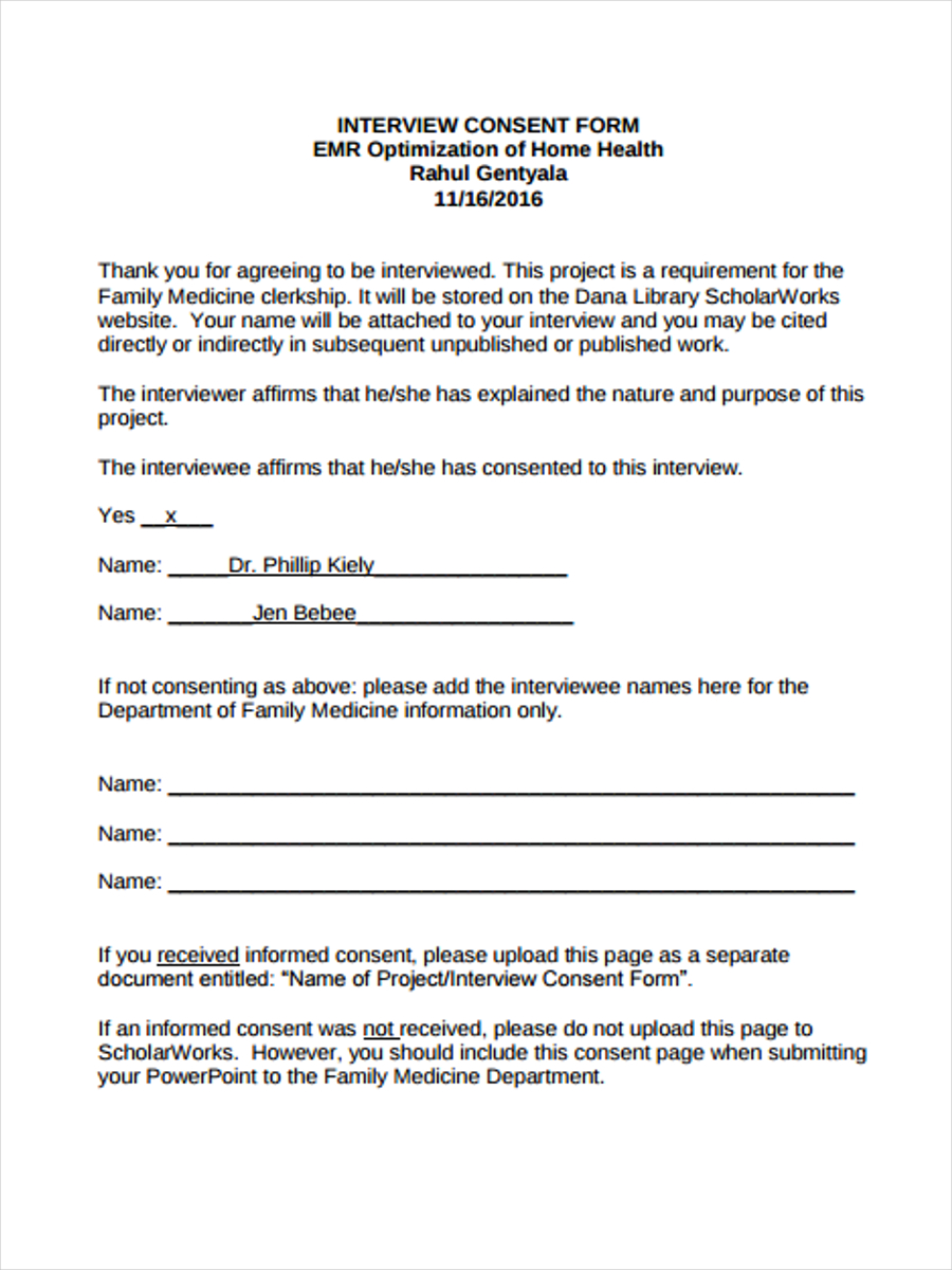 Interview Contract Template