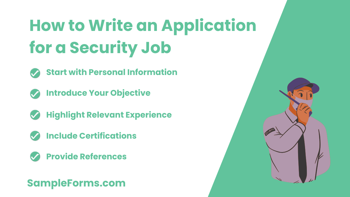 how to write an application for a security job