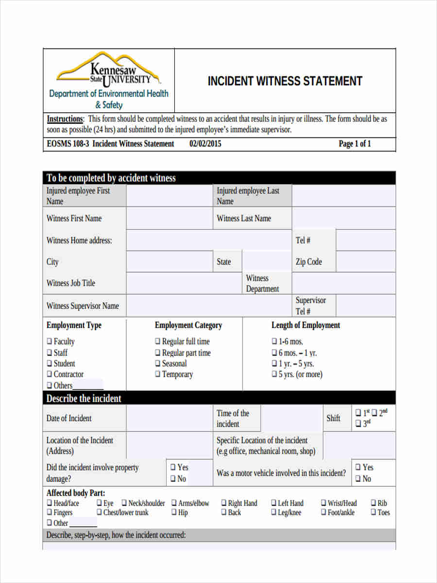 incident witness statement